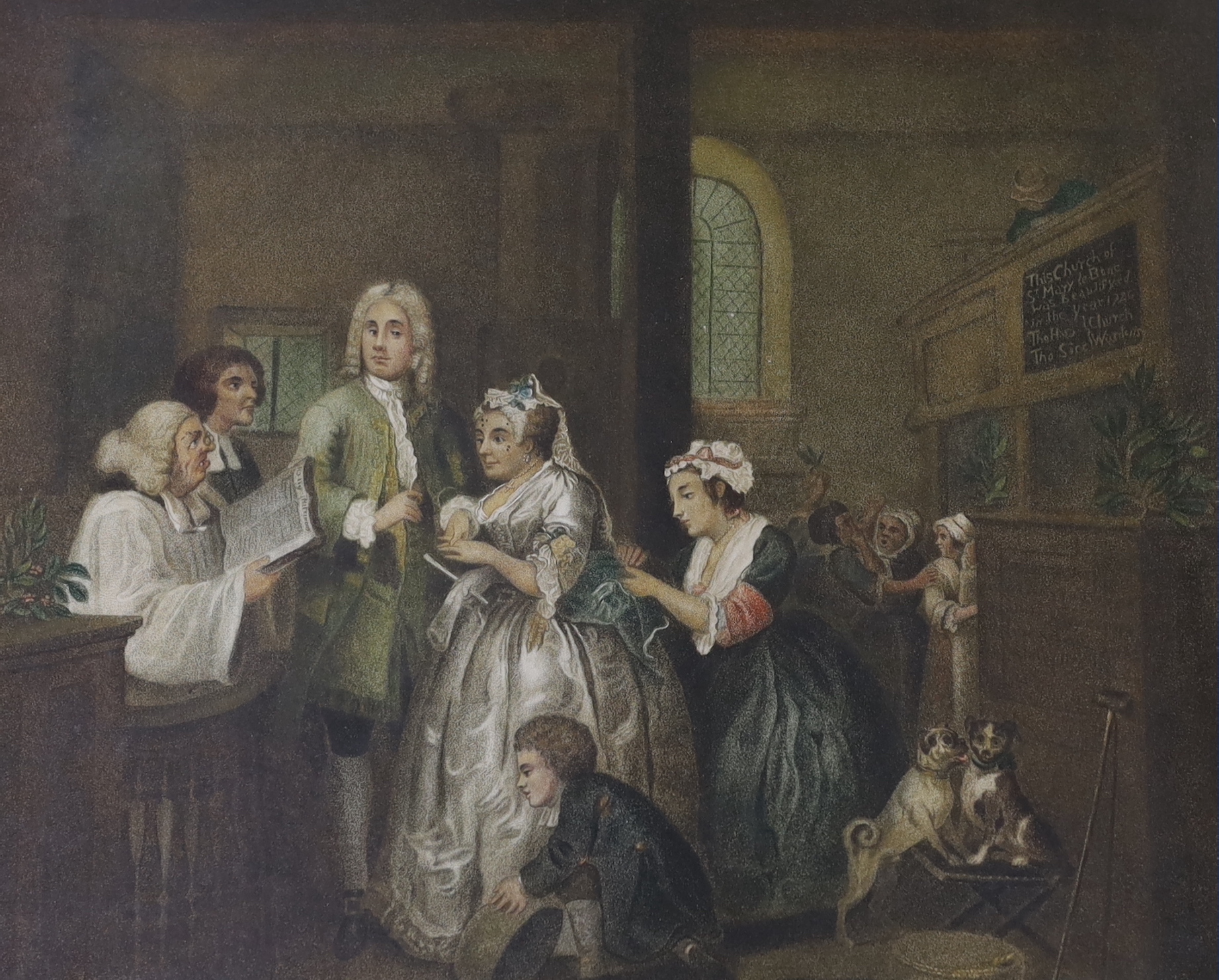 Edward Jackson Stodart (1879-1934) - After William Hogarth (1607-1764), set of twelve pencil signed hand coloured stipple engravings including 'A Rake's Progress', each with details verso, 34 x 40cm